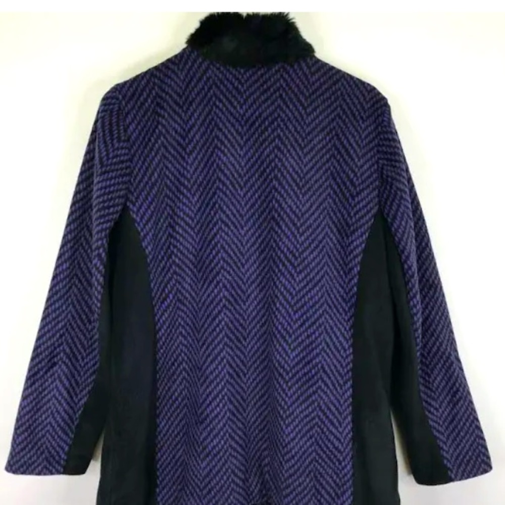 Bob Mackie Wearable Art fleece coat w/faux fur collar